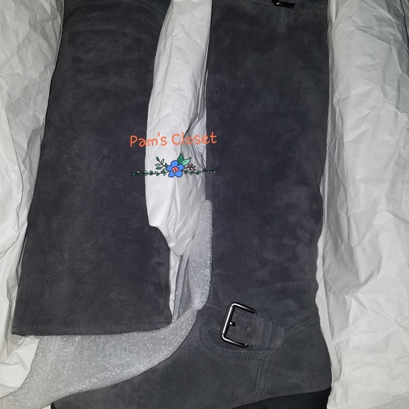 BNIB PRADA Grey suede tall boots ~ sz 38.5 - Picture 5 of 7
